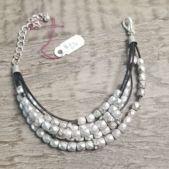 Silver and rhinestone bracelet - Picture 3 of 4